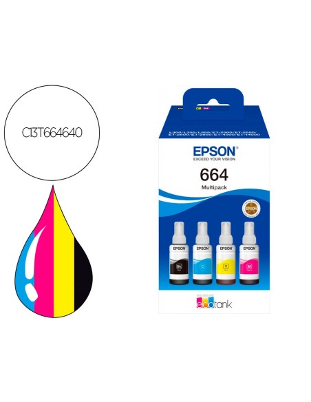 Ink-epson /664 4 clr multipack (bk / c / m / y)...